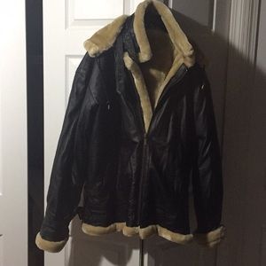 Genuine leather aviator jacket.